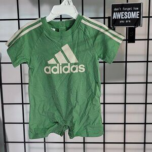 Adidas Baby Onesie - Size 9 Mos - Stylish Green Athletic Outfit